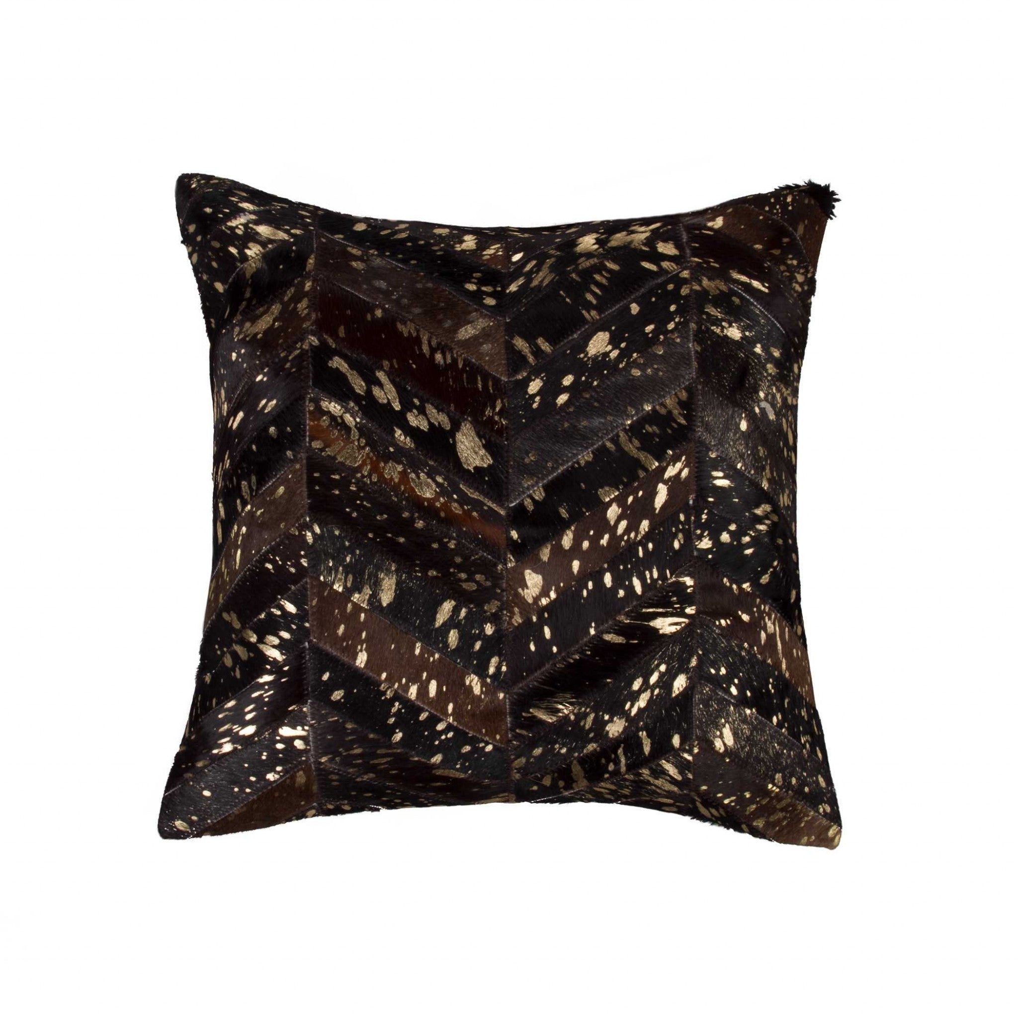 18" x 18" x 5" Chocolate & Gold - Pillow