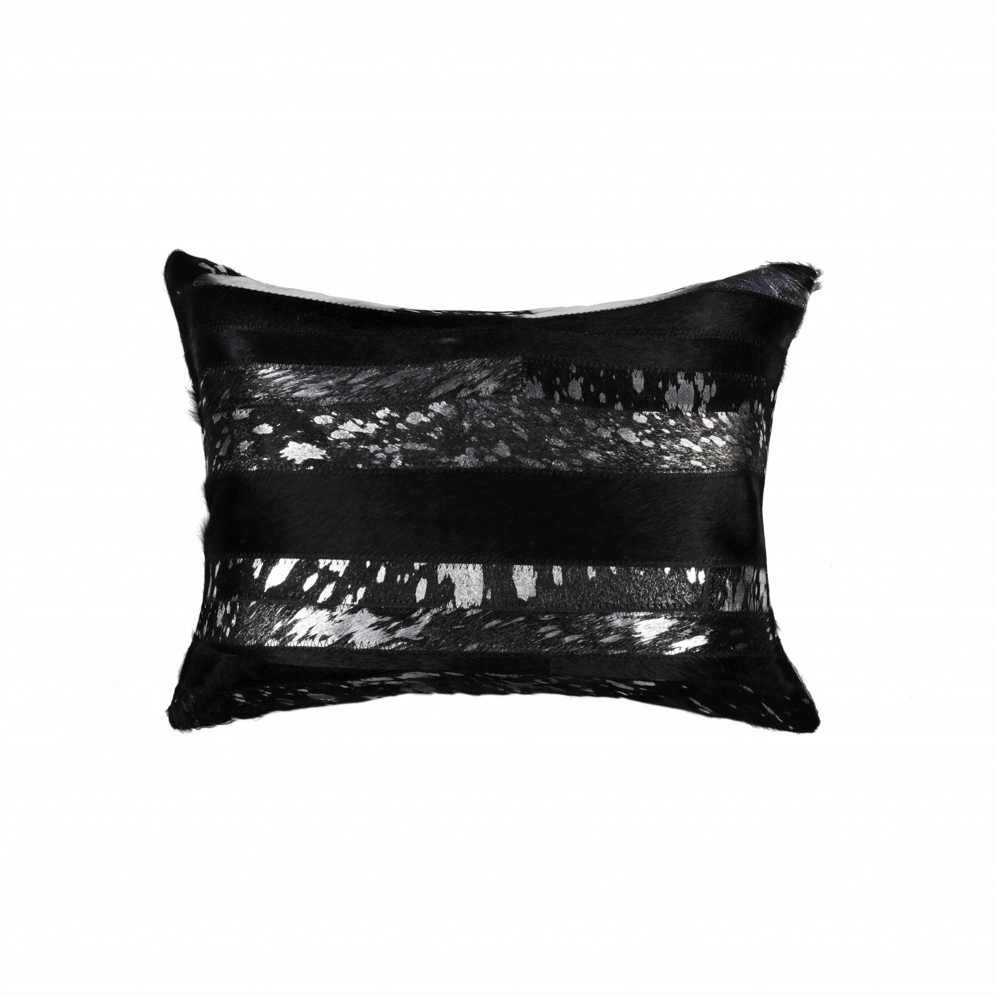 12" x 20" x 5" Black & Silver - Pillow