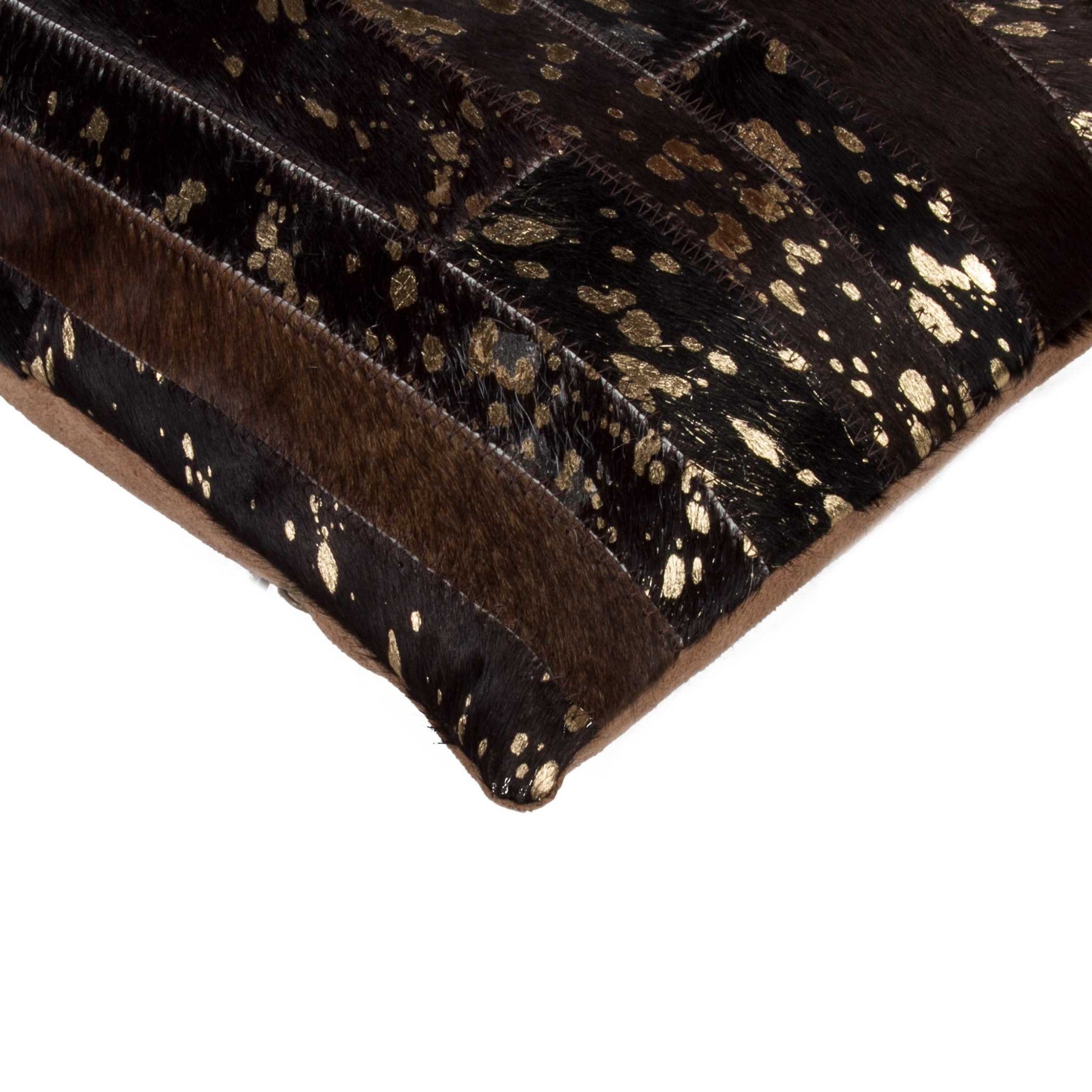 12" x 20" x 5" Chocolate & Gold - Pillow