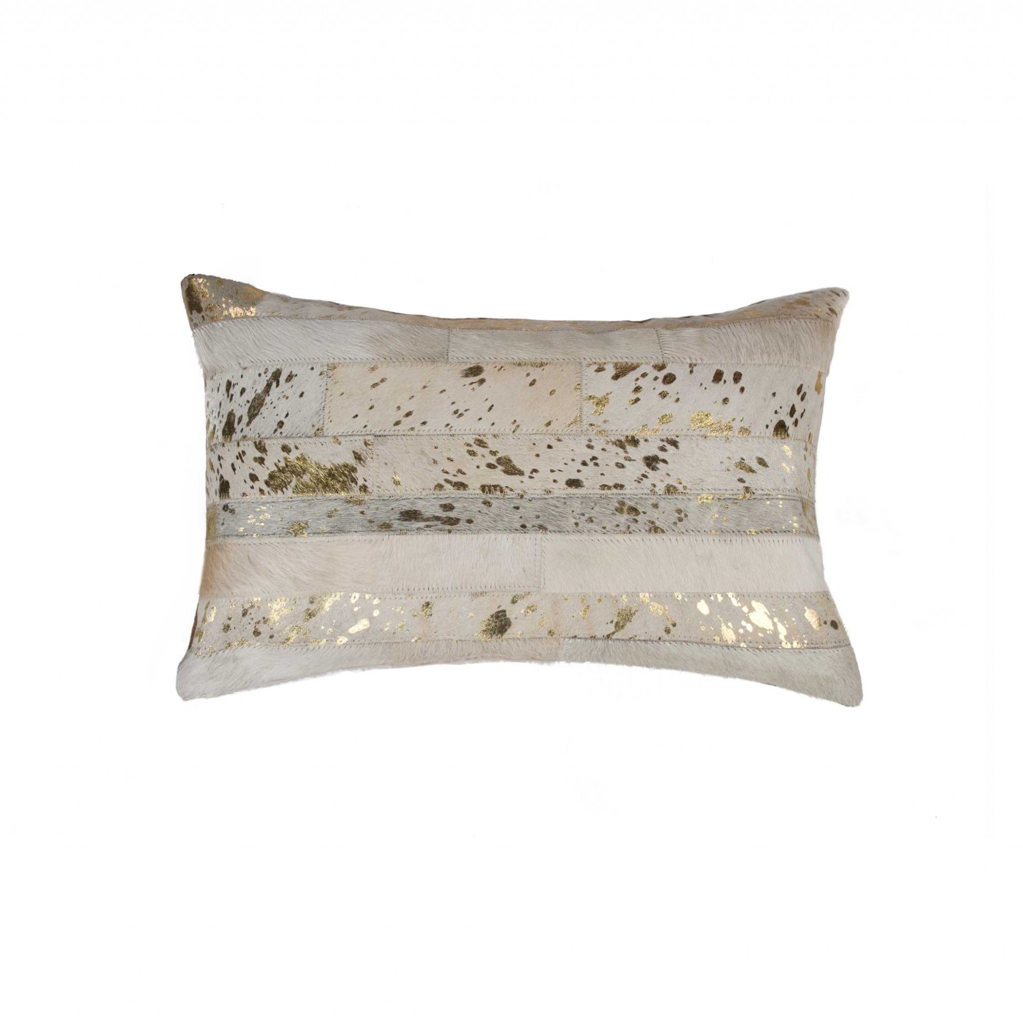 12" x 20" x 5" Natural & Gold - Pillow