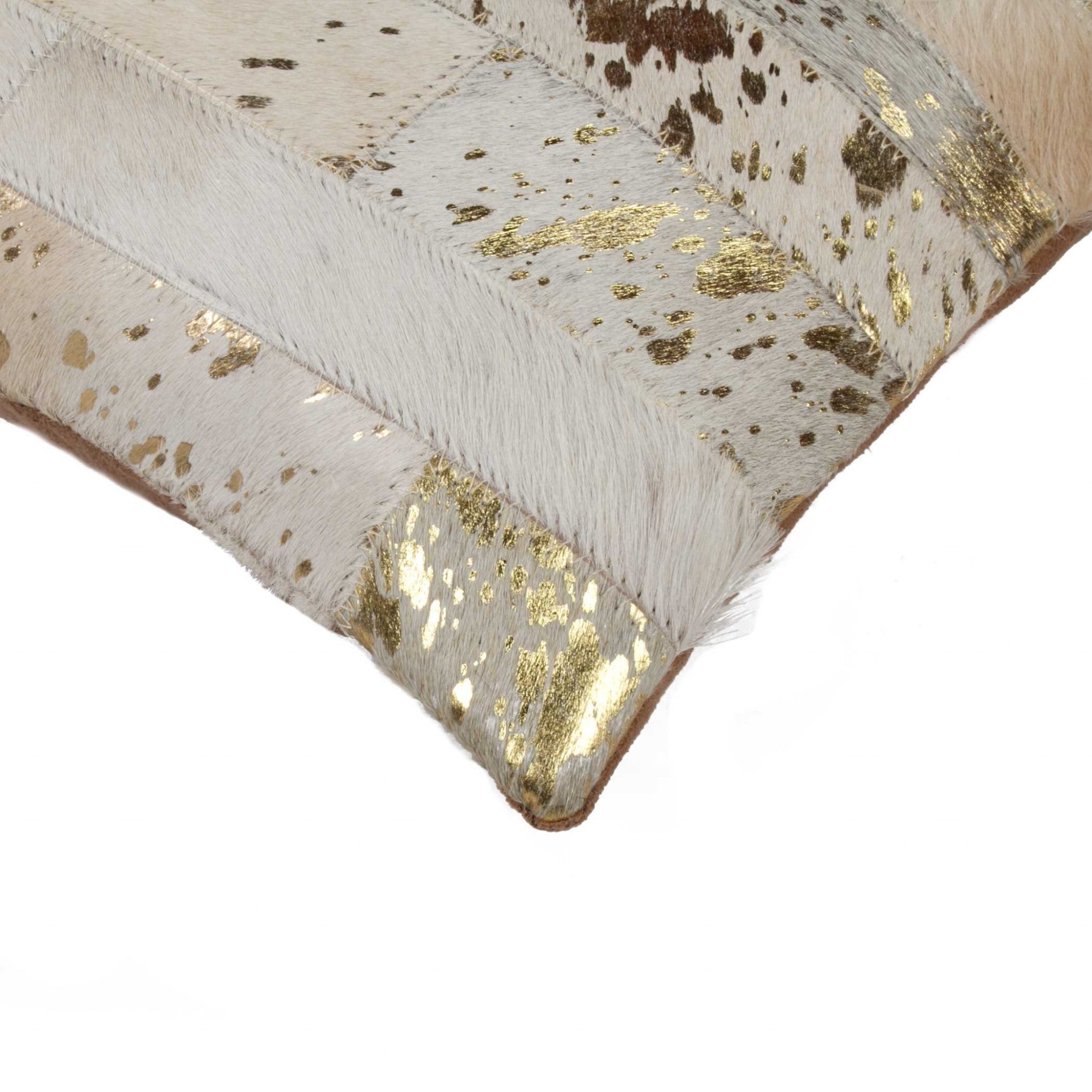 12" x 20" x 5" Natural & Gold - Pillow