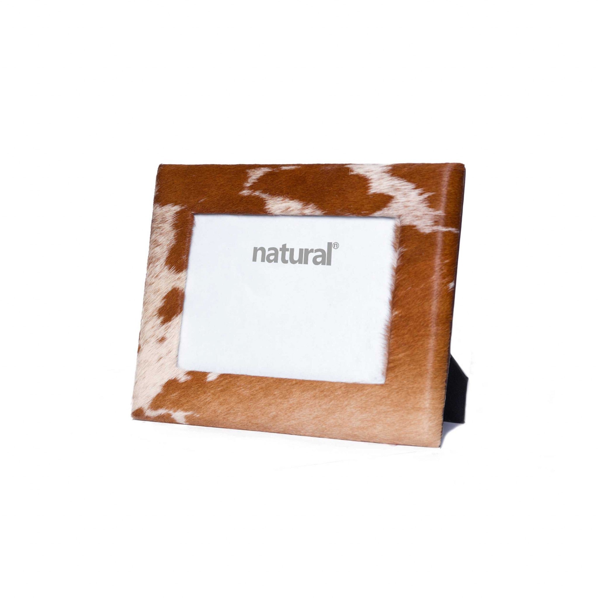 7" x 9" Brown/White, Cowhide - 4" x 6" Picture Frame