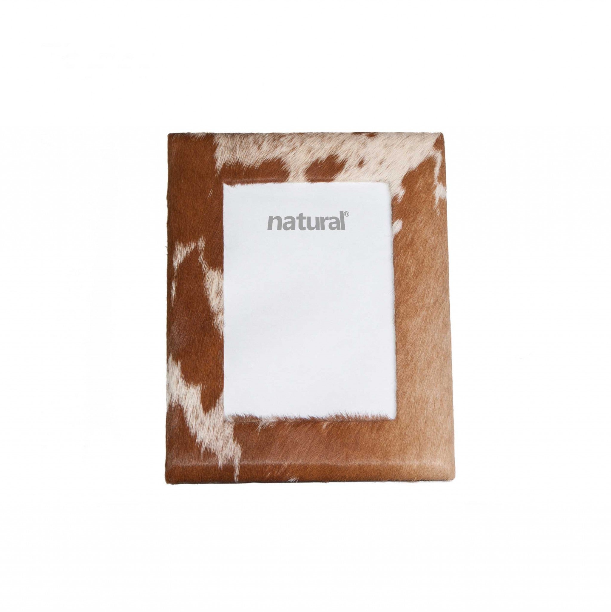 7" x 9" Brown/White, Cowhide - 4" x 6" Picture Frame