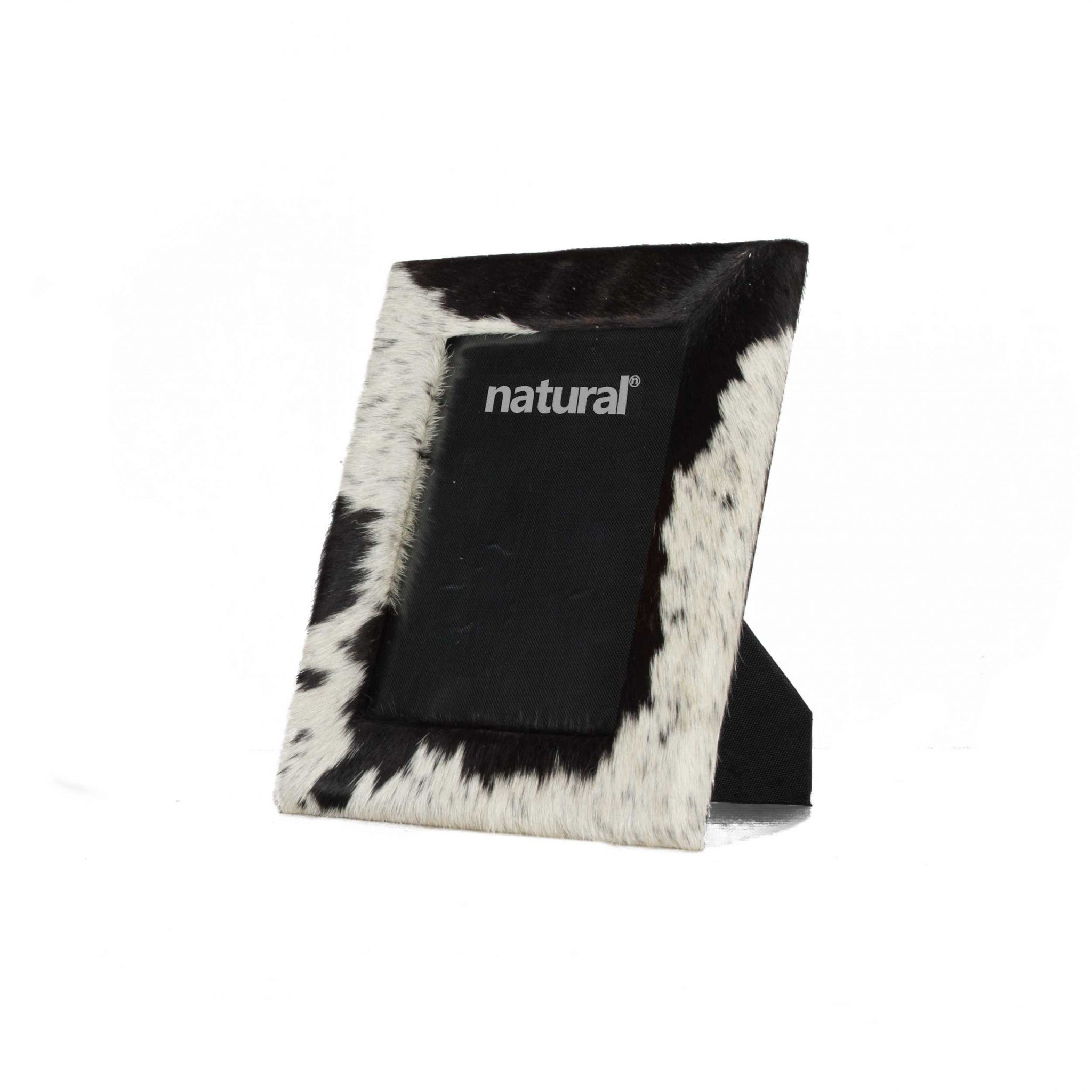 8" x 10" Black/White, Cowhide - 5" x 7" Picture Frame