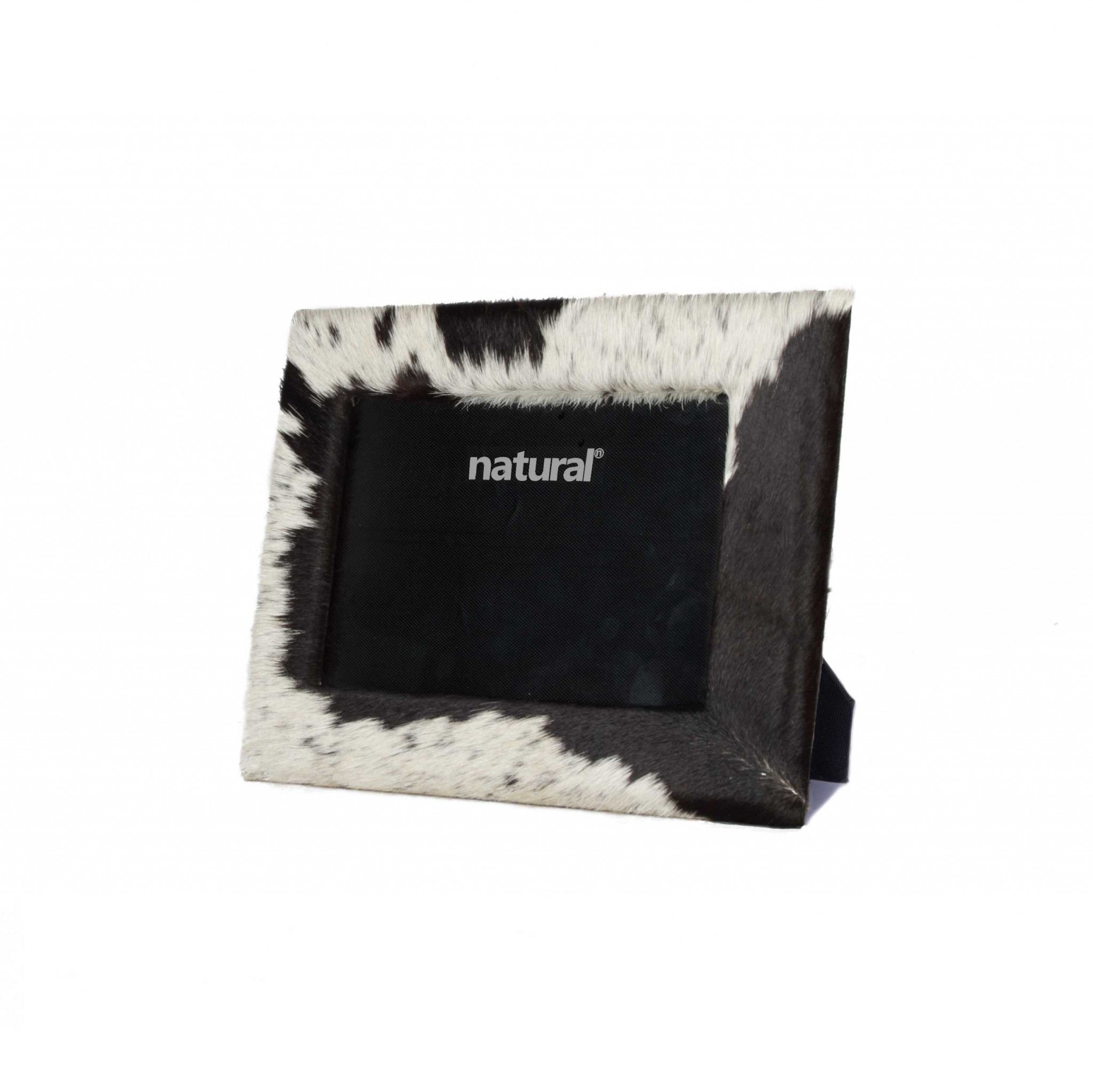 8" x 10" Black/White, Cowhide - 5" x 7" Picture Frame