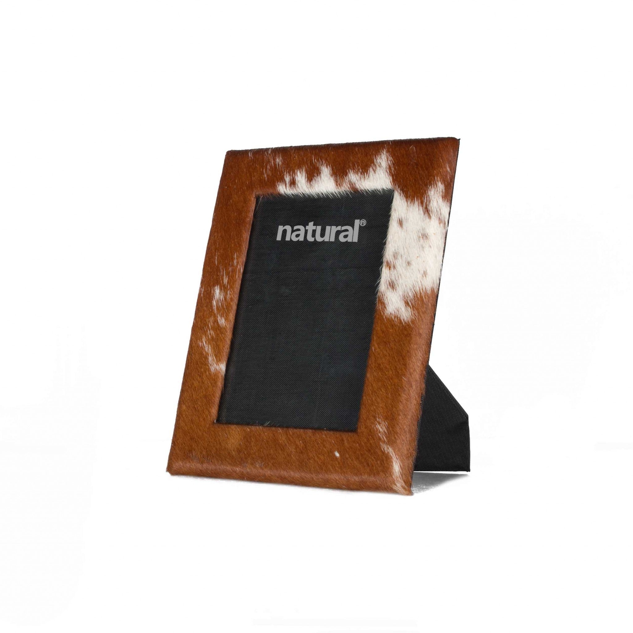 8" x 10" Brown/White, Cowhide - 5" x 7" Picture Frame