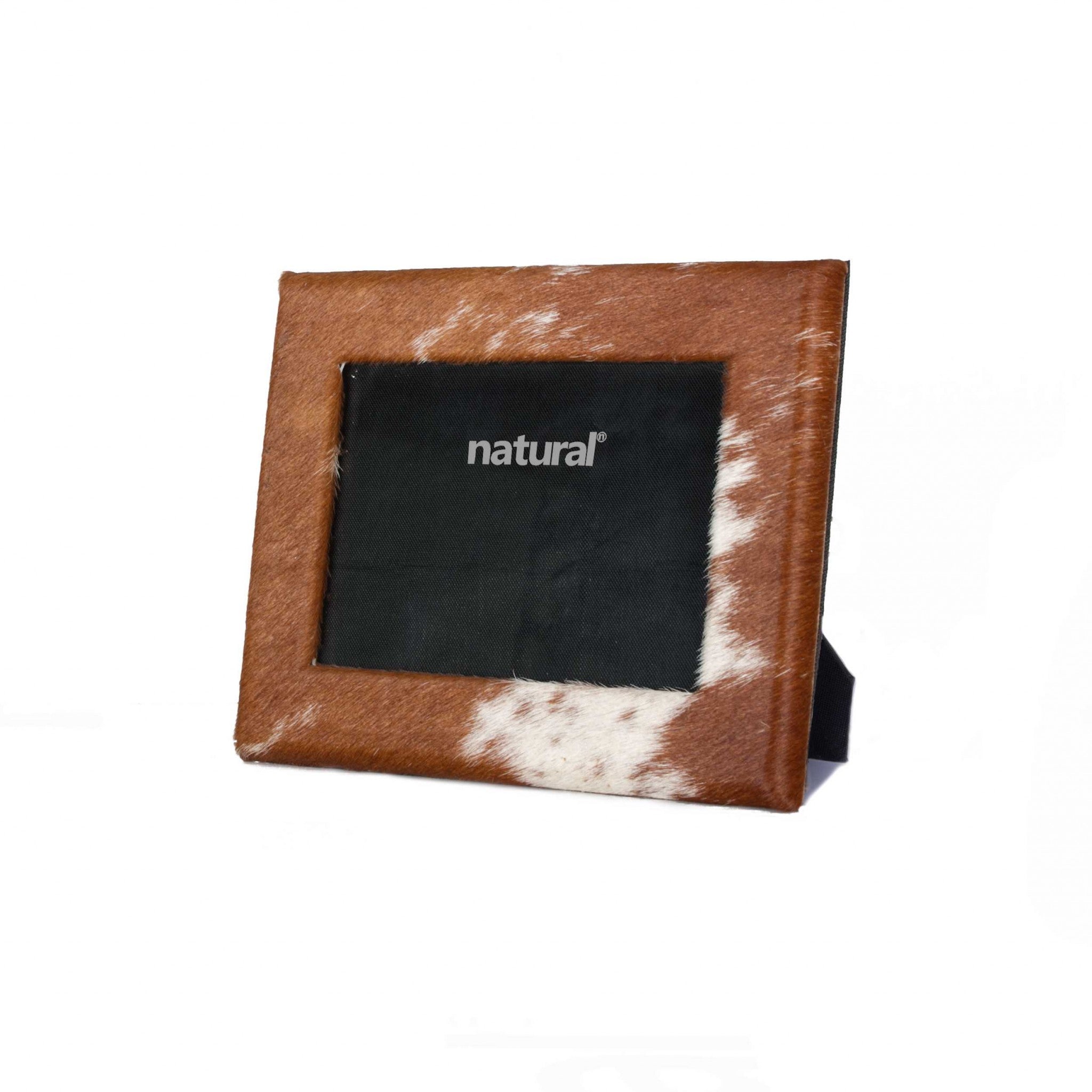 8" x 10" Brown/White, Cowhide - 5" x 7" Picture Frame