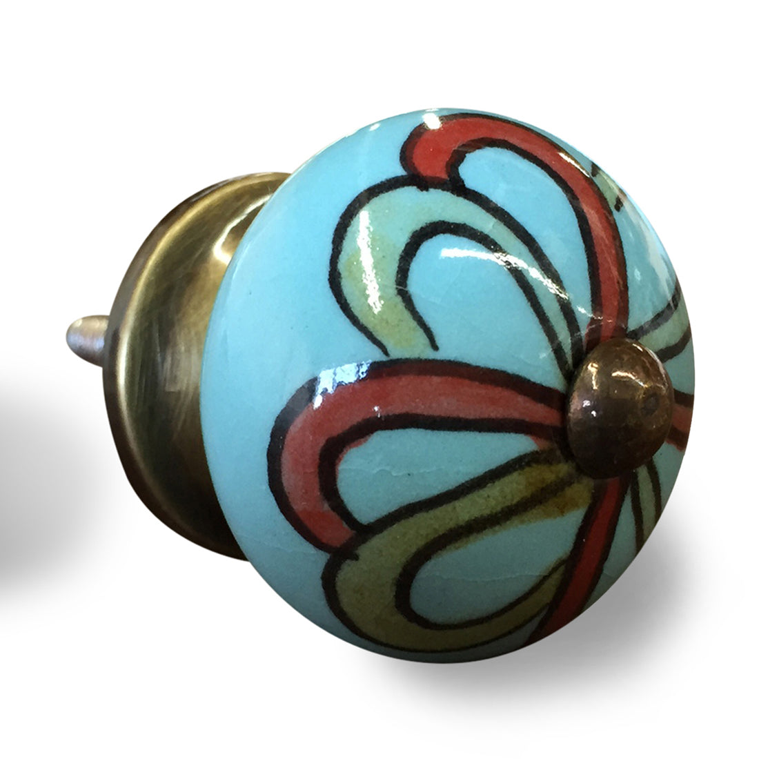 1.5" x 1.5" x 1.5" Turquoise, Red and Green - Knobs 12-Pack
