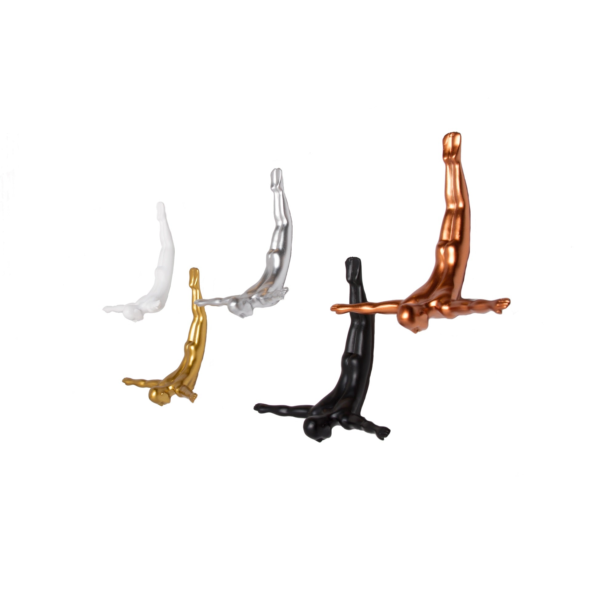 6.5" x 2.5" x 6.5" Bronze Diver - Wall Art