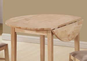 68" x 66.5" x 95" Natural Beige Foam Solid Wood Polyester Blend  3pcs Dining Set