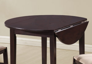 68" x 66.5" x 95" Cappuccino Beige Foam Solid Wood Polyester Blend  3pcs Dining Set