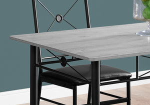 63" x 76" x 102" Grey  Black  Foam  Metal  5pcs Dining Set