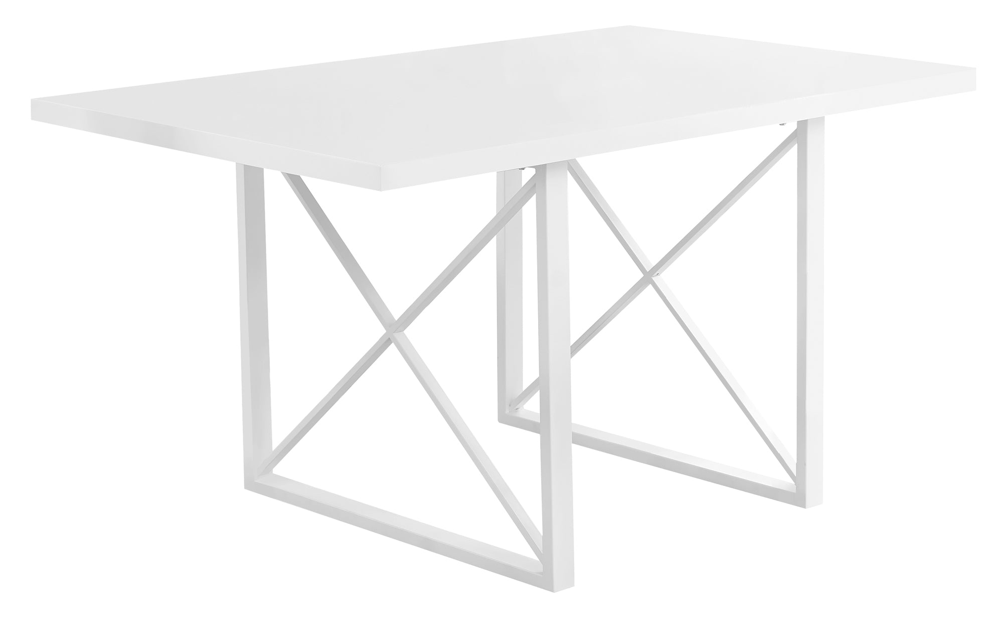 36" x 60" x 30" White  HollowCore  Particle Board  Metal  Dining Table