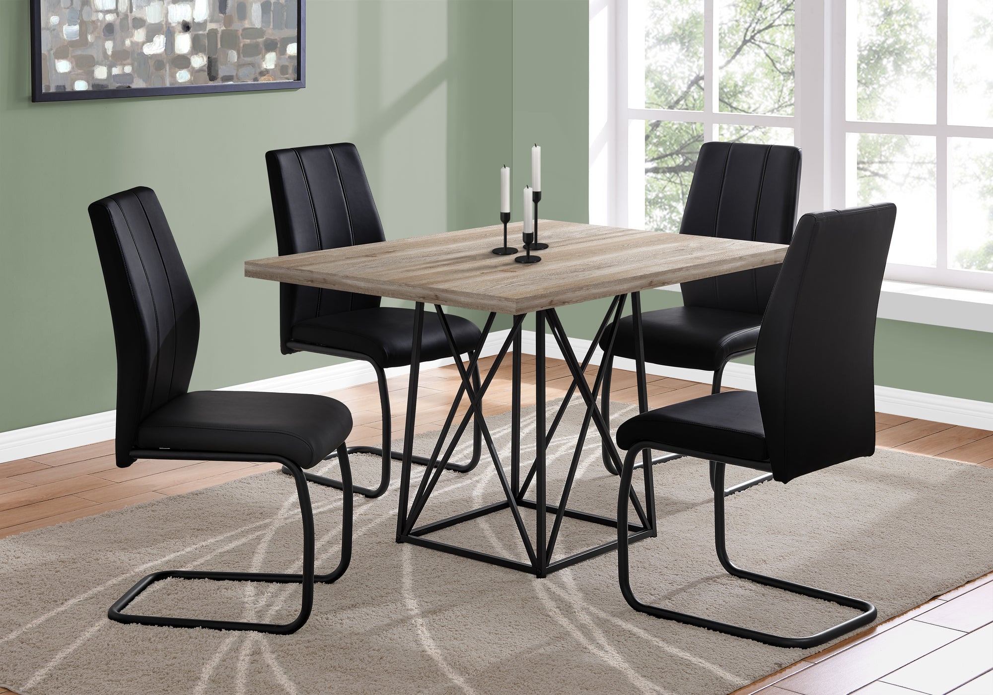 36" x 48" x 31" Dark Taupe  Particle Board  Metal  Dining Table