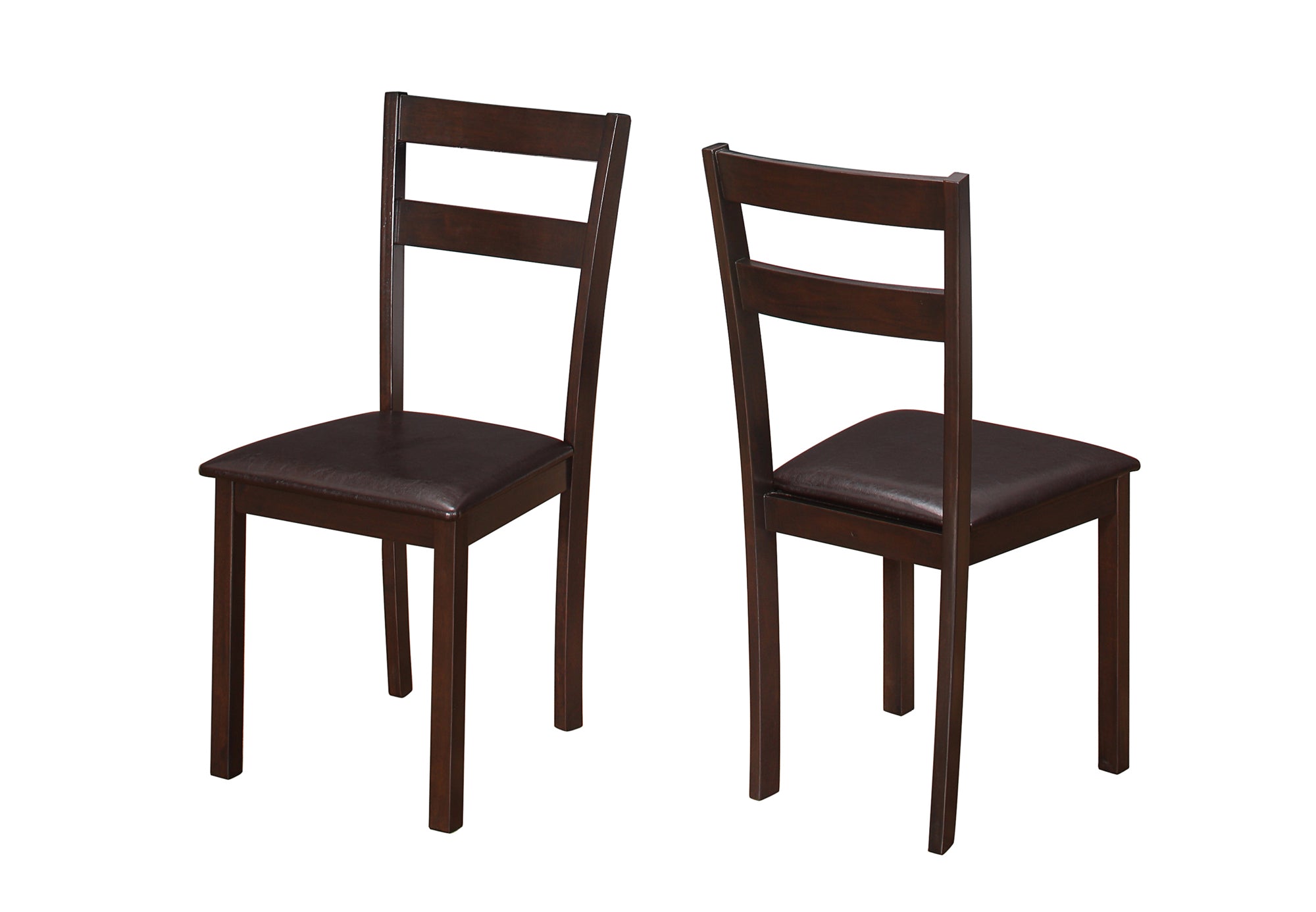 38" x 33.5" x 70.5" Cappuccino  Solid Wood  Foam  Veneer  LeatherLook  Dining Chair 2pcs
