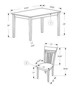 69.5" x 81.25" x 107" Walnut Beige Solid Wood Foam Veneer Microfiber  5pcs Dining Set