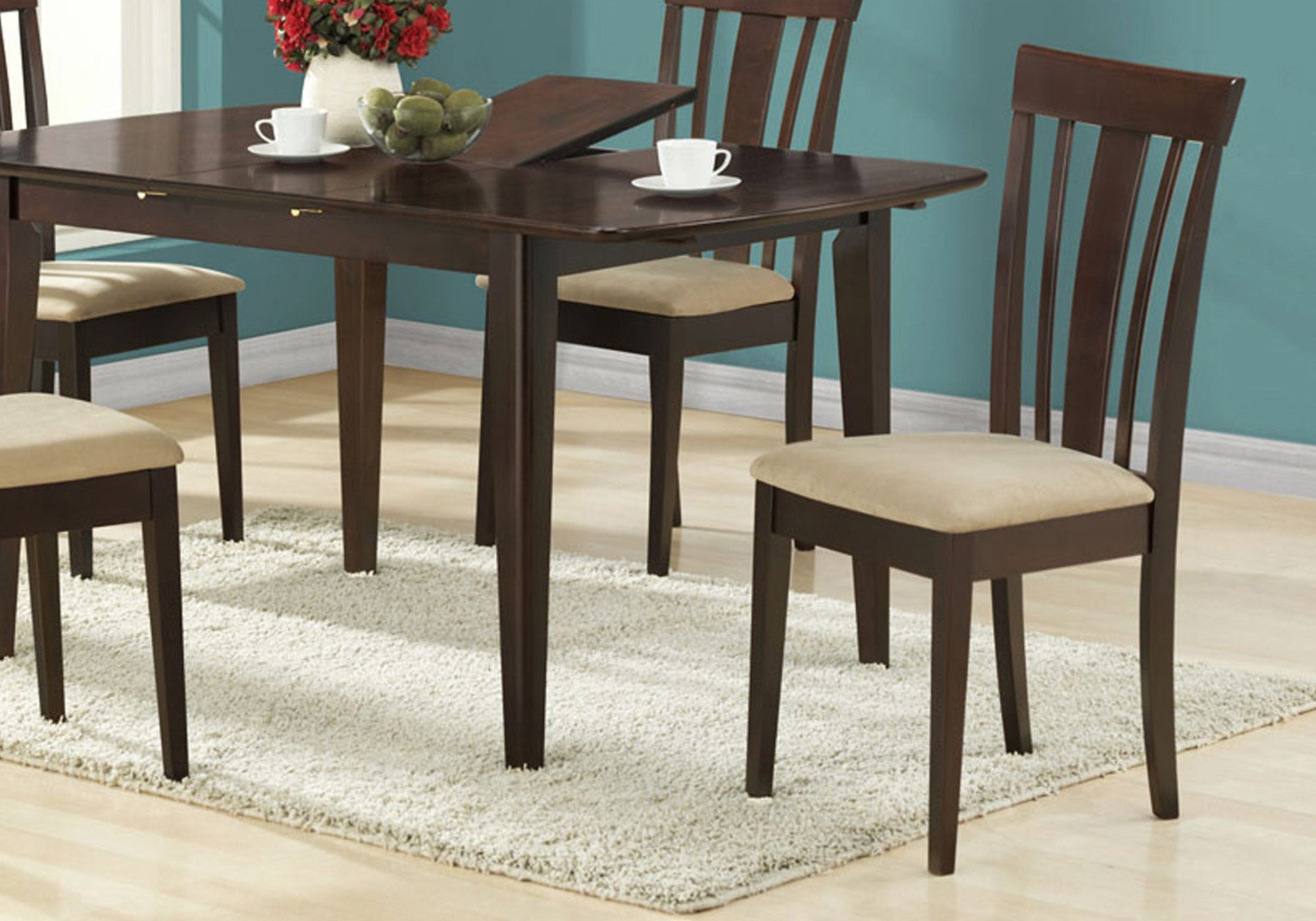 Two 38.25" Cappuccino MDF Brown Microfiber and Foam Dining Chairs
