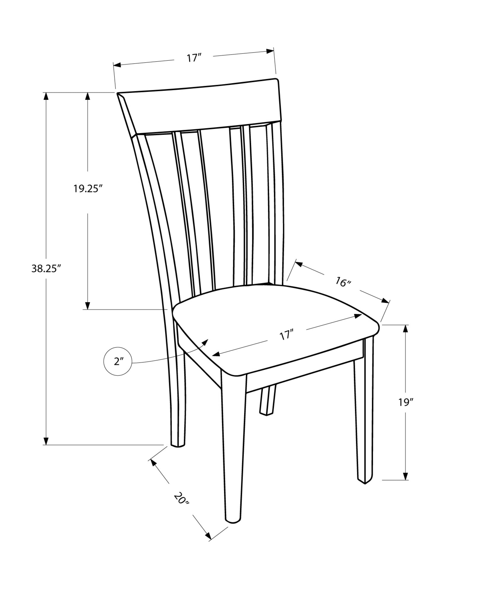 Two 38.25" Cappuccino MDF Brown Microfiber and Foam Dining Chairs