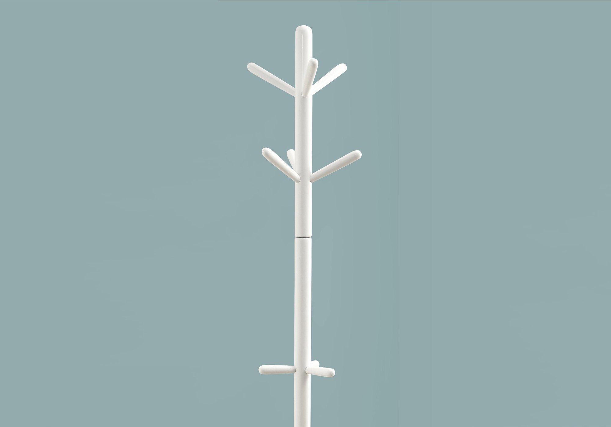 16.25" x 16.25" x 69" White Solid Wood  Coat Rack