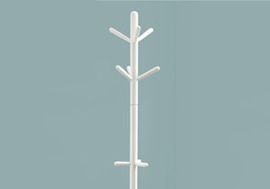 16.25" x 16.25" x 69" White Solid Wood  Coat Rack