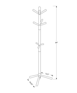 16.25" x 16.25" x 69" Cappuccino Solid Wood  Coat Rack