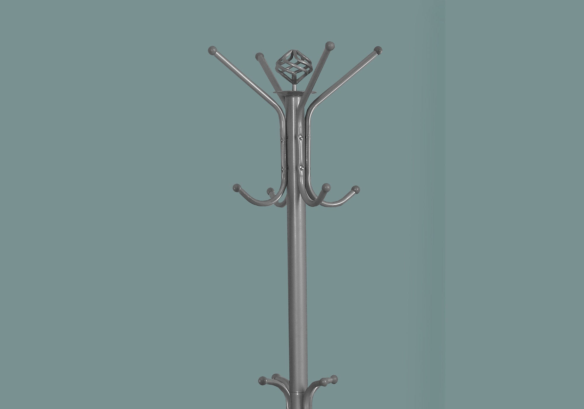 19" x 19" x 70" Silver  Metal  Coat Rack
