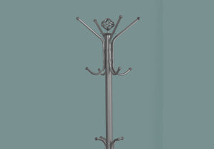 19" x 19" x 70" Silver  Metal  Coat Rack