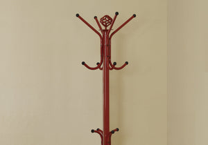 19" x 19" x 70" Red  Metal  Coat Rack
