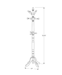 Oak Finish Coat Rack with Triple Tiered Coat Stand