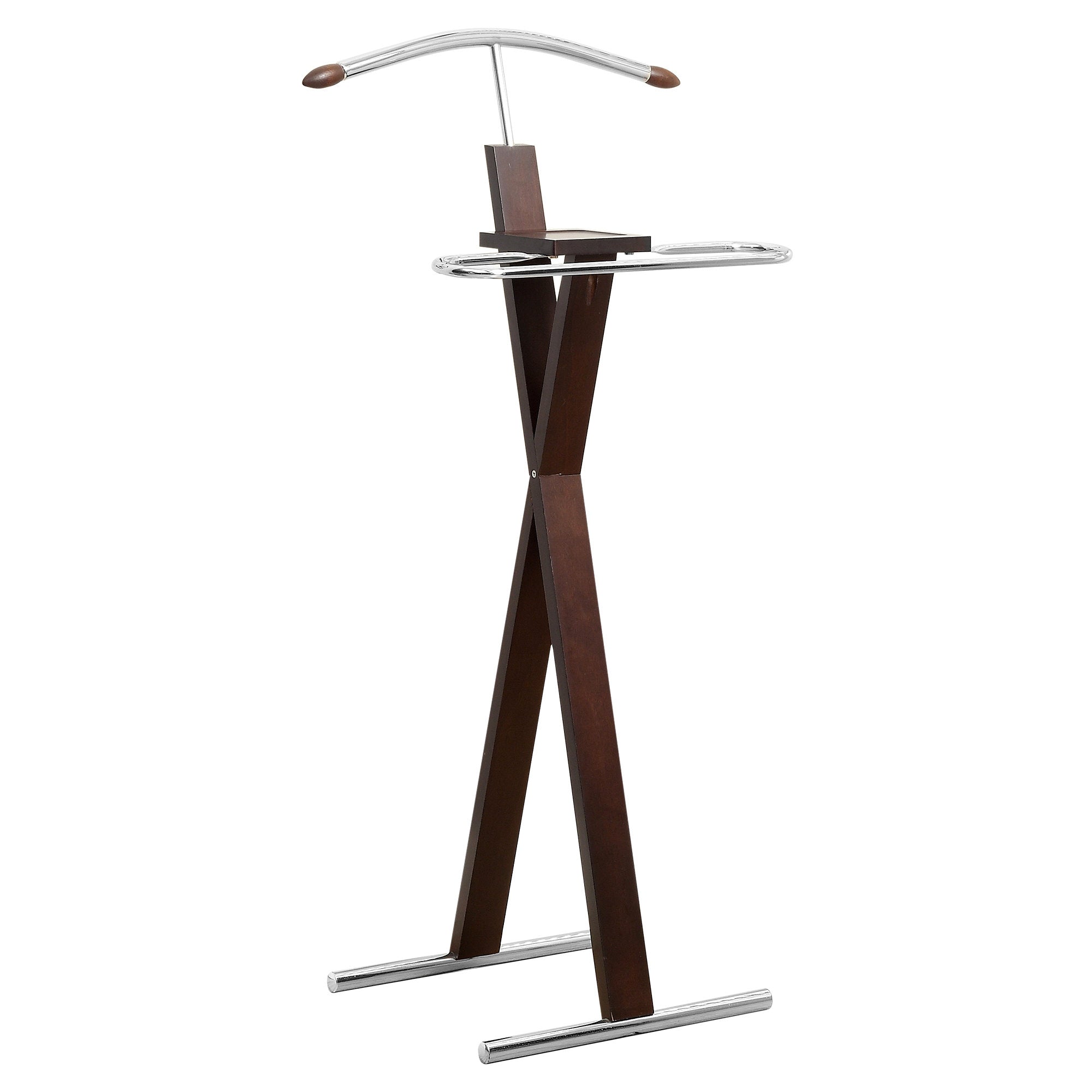 14.25" x 21" x 42.5" Cappuccino  Solid Wood  Metal  Valet