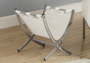 17.75" x 15" x 14.5" White Metal  Magazine Rack