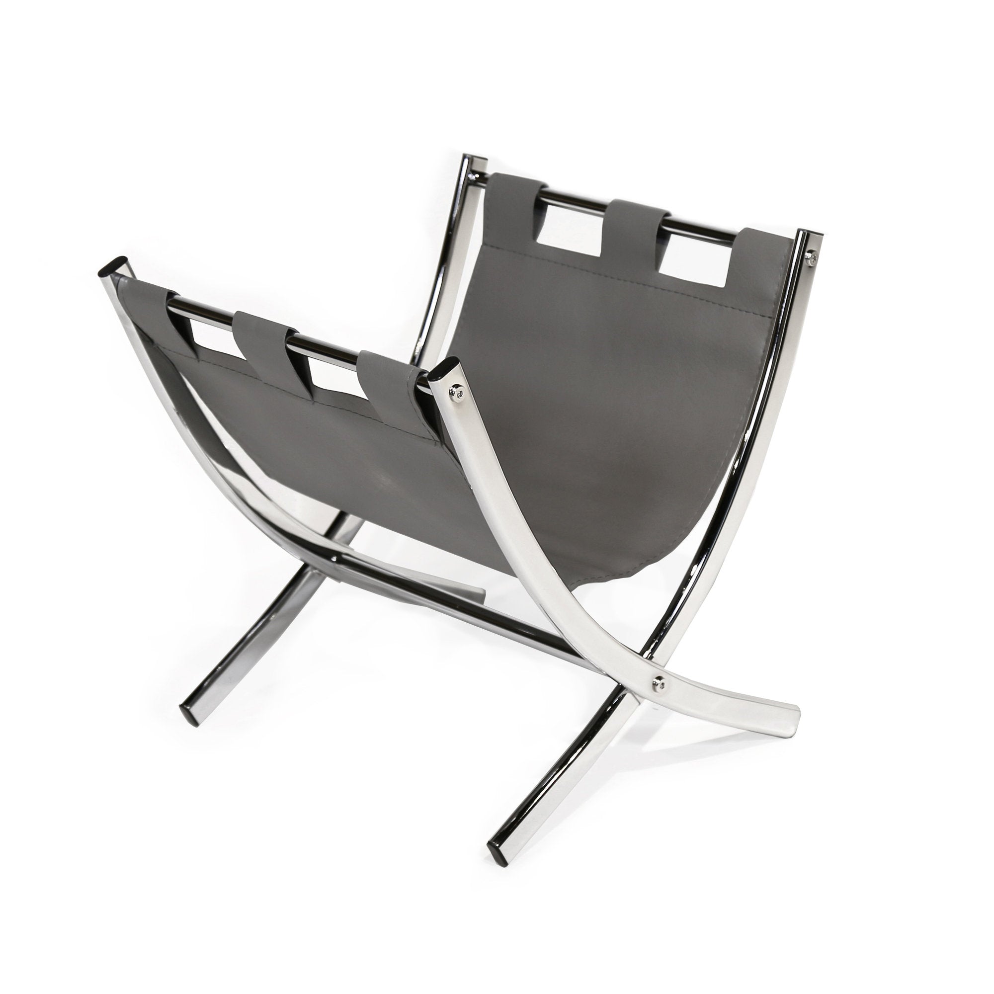 17.75" x 15" x 14.5" Grey Metal  Magazine Rack
