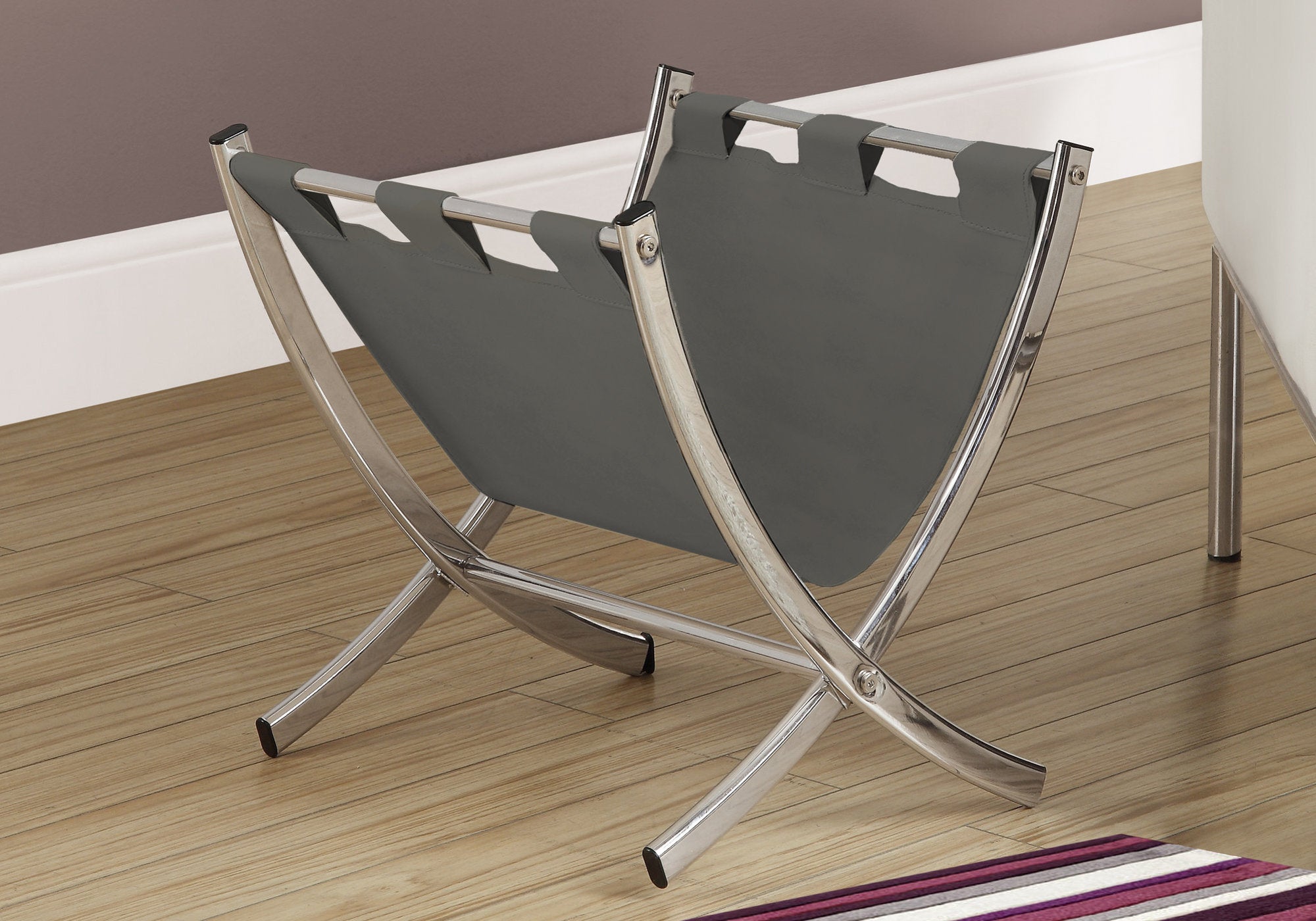 17.75" x 15" x 14.5" Grey Metal  Magazine Rack