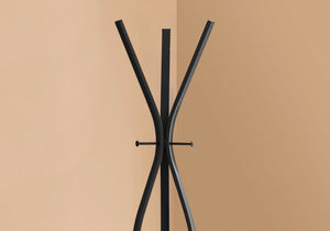 12" x 18" x 72" Black  Metal  Coat Rack