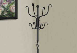 21" x 21" x 74" Black  Metal  Coat Rack