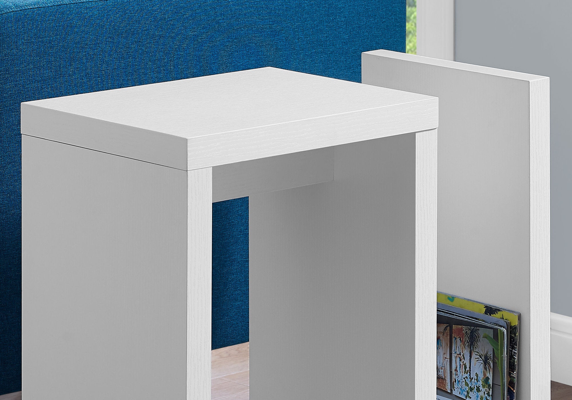 11.5" x 23.5" x 24" White Finish Hollow Core Accent Table