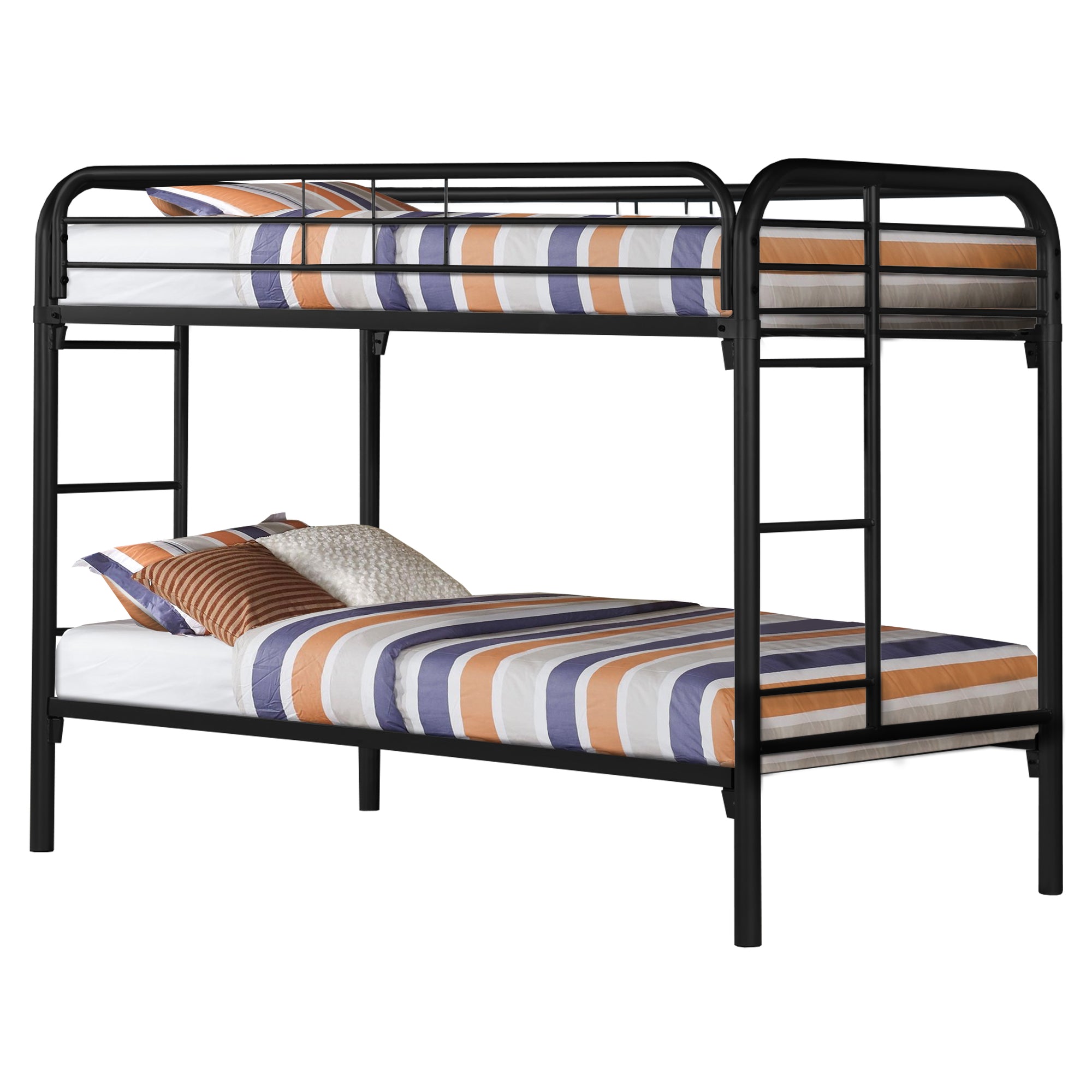 41.75" x 78" x 59.5" Black Metal Bunk Bed Twin Twin Size