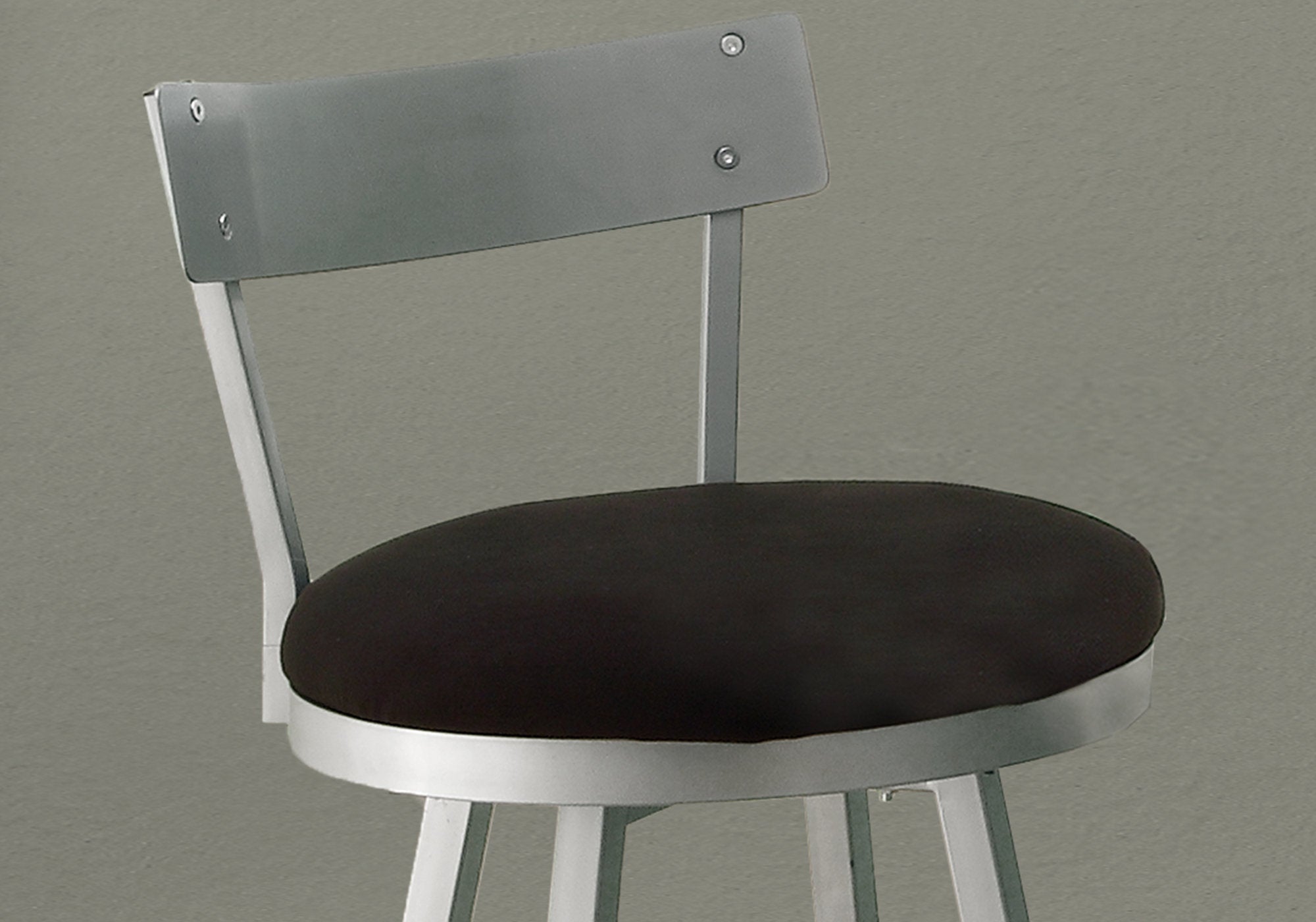 38" x 38" x 86" Silver  Black  Metal  Foam  MicroSuede  Barstool 2pcs