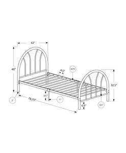 78.75" x 42" x 40" Black Metal Twin Size Bed