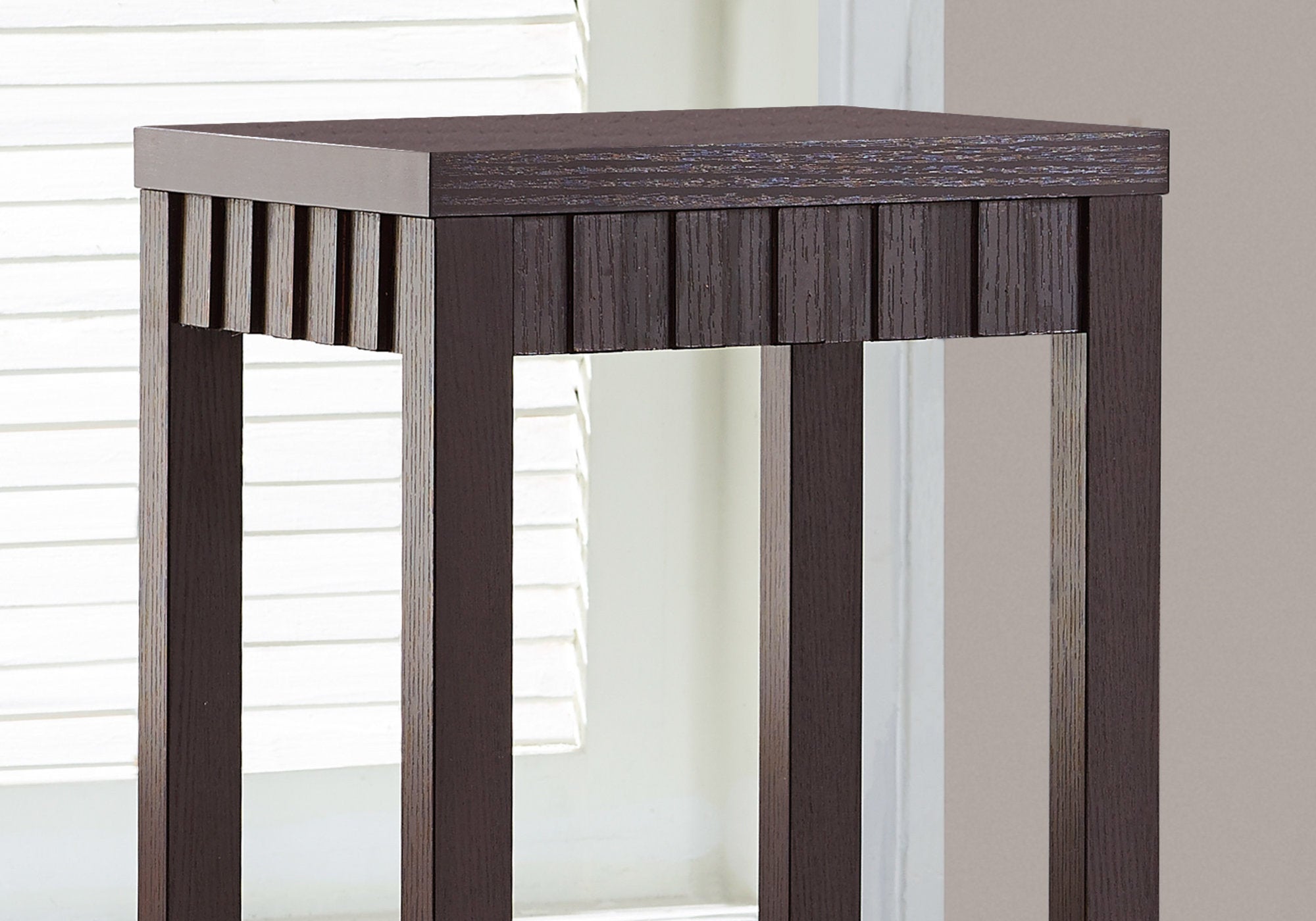 11.5" x 11.5" x 32" Cappuccino Particle Board Hollow Core Accent Table