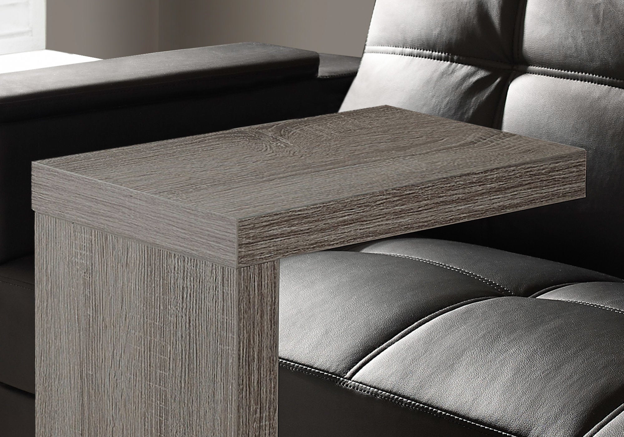 11.5" x 18" x 24" Dark Taupe Hollow Core Particle Board  Accent Table