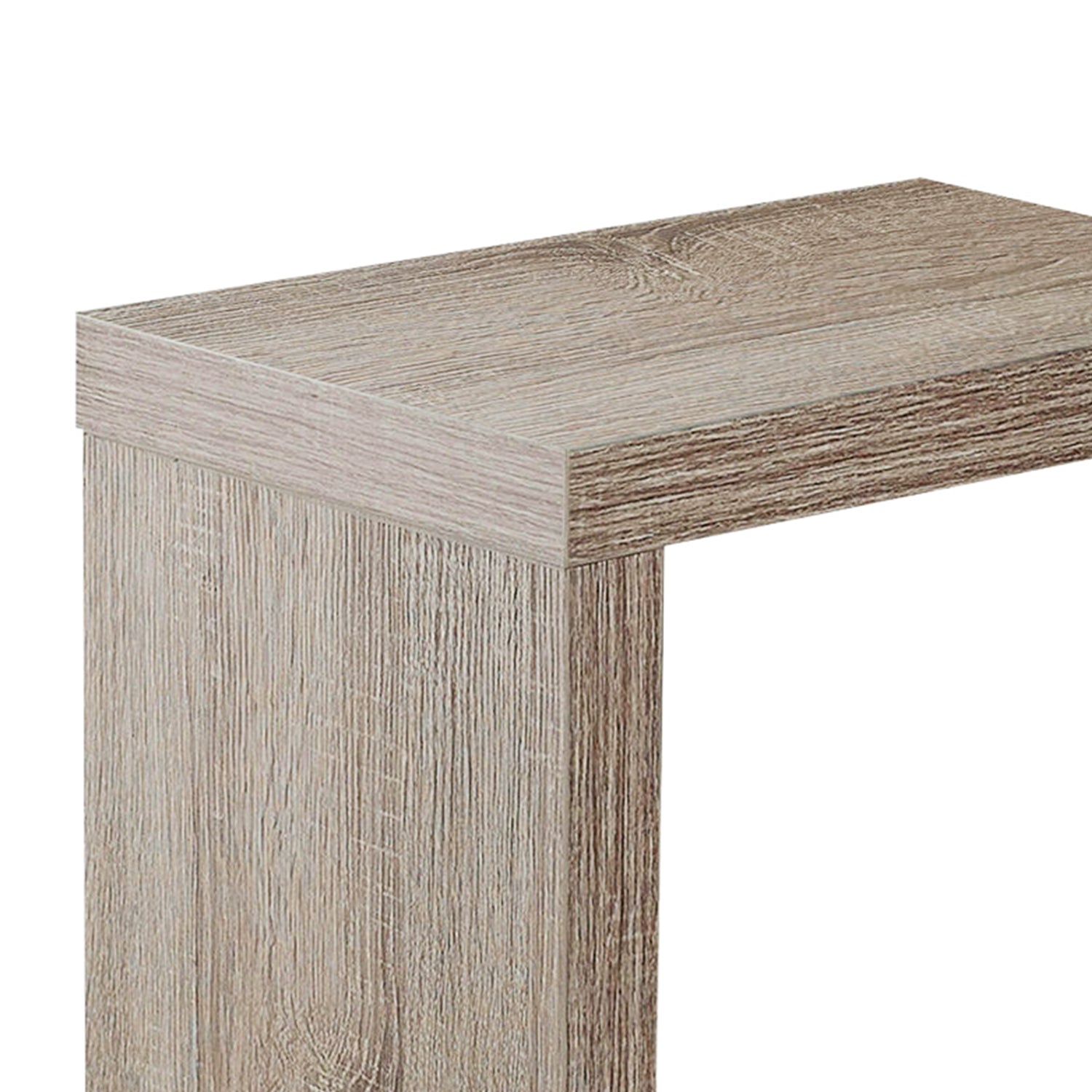 11.5" x 18" x 24" Dark Taupe Hollow Core Particle Board  Accent Table