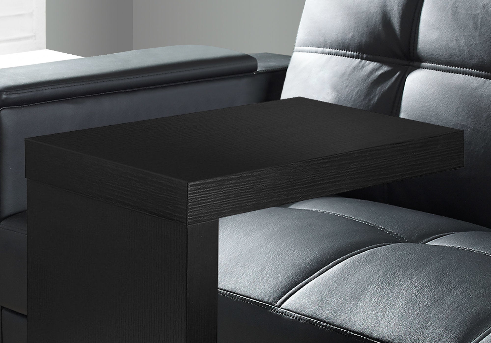 11.5" x 18" x 24" Black Hollow Core Particle Board  Accent Table