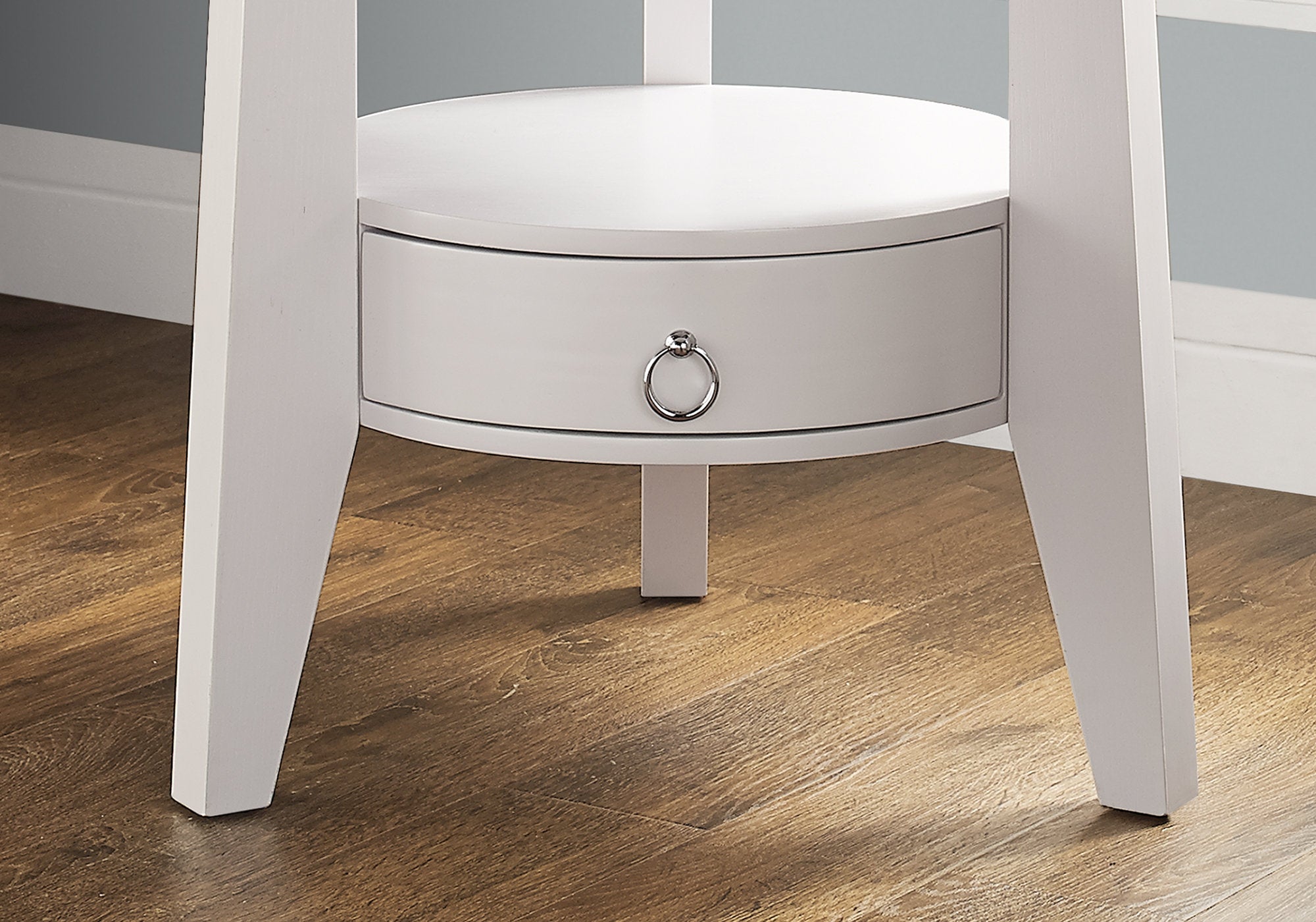 23.5" x 23.5" x 24" White 1 Drawer  Accent Table