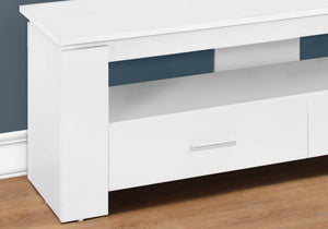 16.25" Cappuccino Particle Board and Laminate TV Stand with 2 Storage Drawers