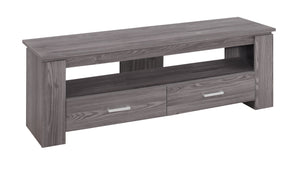 16.25" Cappuccino Particle Board and Laminate TV Stand with 2 Storage Drawers