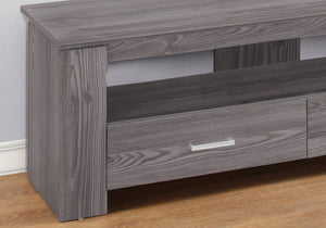 16.25" Cappuccino Particle Board and Laminate TV Stand with 2 Storage Drawers
