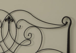 61.5" x 50" Satin BlackFullQueen Size  HeadboardFootboard