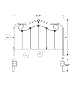 59.75" x 55" QueenFull SizeCoffee  HeadboardFootboard