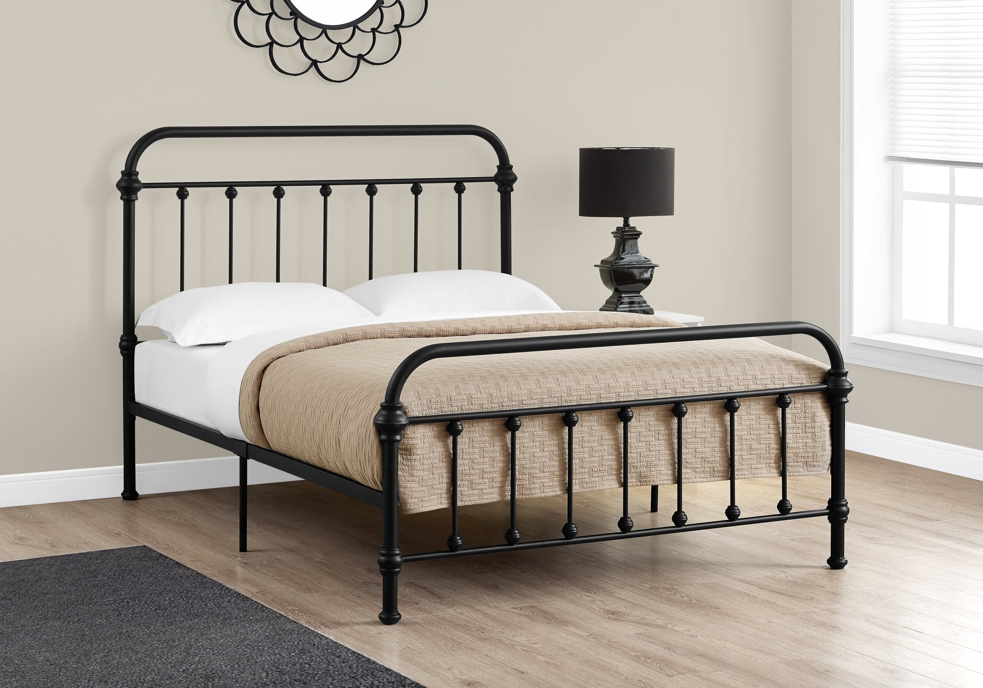 Full Size Black Metal Bed Frame Only